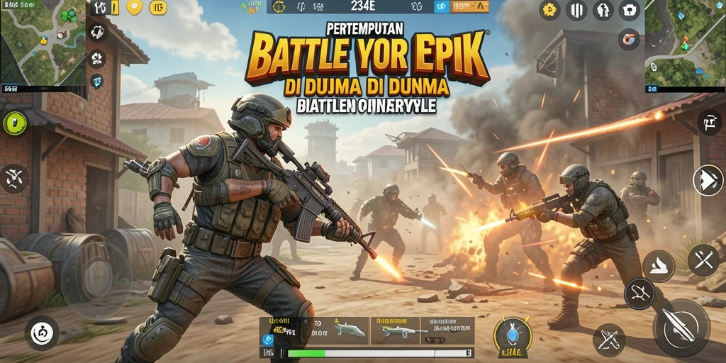 Gameplay seru 234E dalam aksi pertempuran Battle Royale.