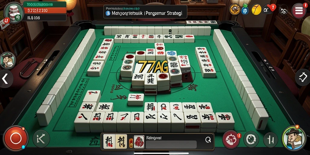 Tangkapan layar utama 77AG menampilkan gameplay Mahjong yang mengasyikkan.