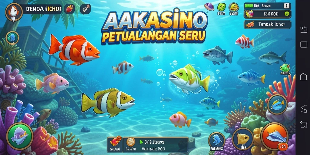 Tampilan gameplay seru di AAKASINO saat menembak ikan.
