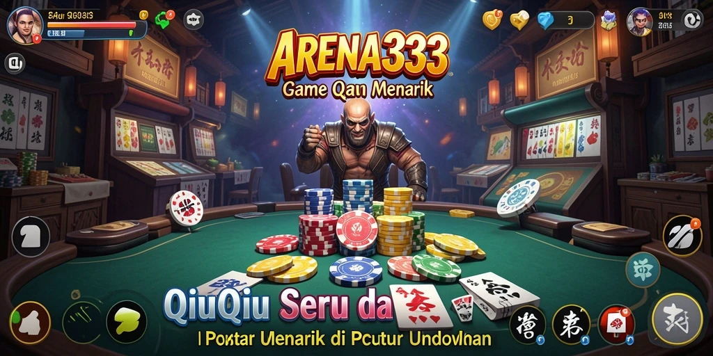 Tampilan gameplay seru dari ARENA333 yang menampilkan aksi QiuQiu.