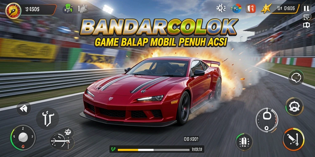 Gameplay seru dalam <strong>BANDARCOLOK</strong> saat balapan di trek menantang.