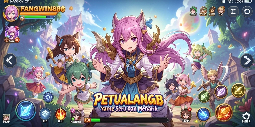 Screenshot gameplay FANGWIN88 menampilkan karakter anime dalam petualangan epik.