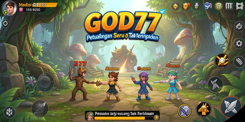 Tampilan gameplay <strong>GOD77</strong> yang memukau dalam dunia petualangan.
