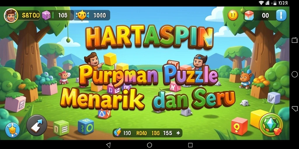 Tampilan gameplay HARTASPIN yang menantang dan penuh warna.