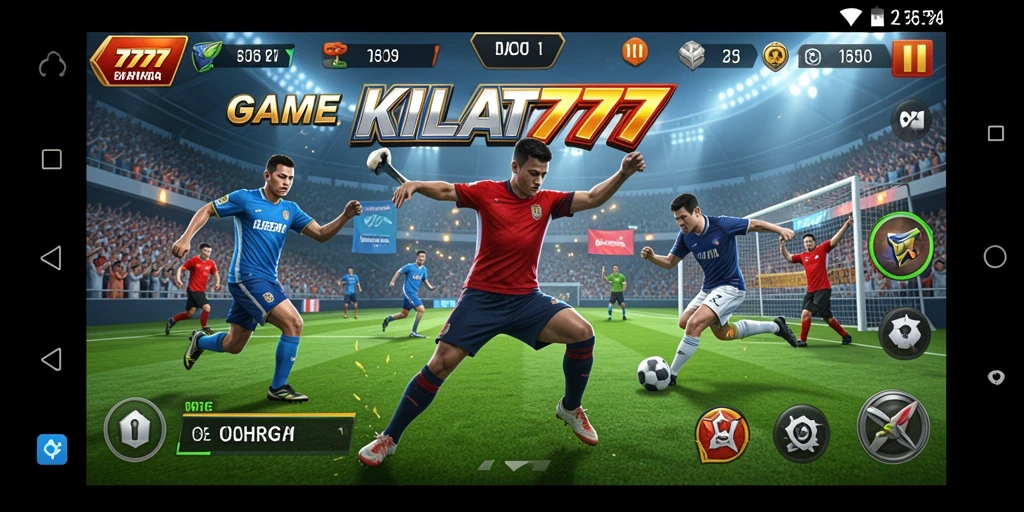 Tampilan menarik dari gameplay olahraga yang seru.