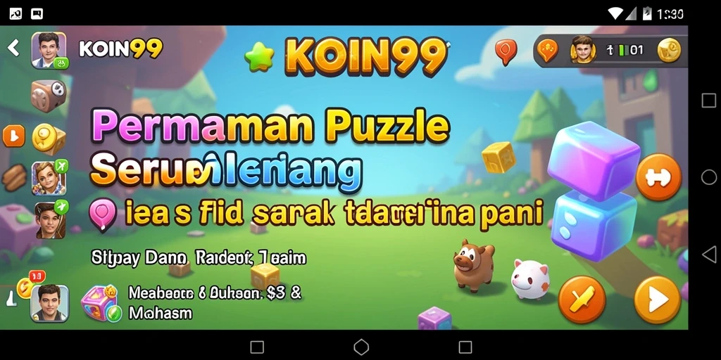 Screenshot KOIN99 menampilkan tampilan penuh tantangan puzzle yang menarik.
