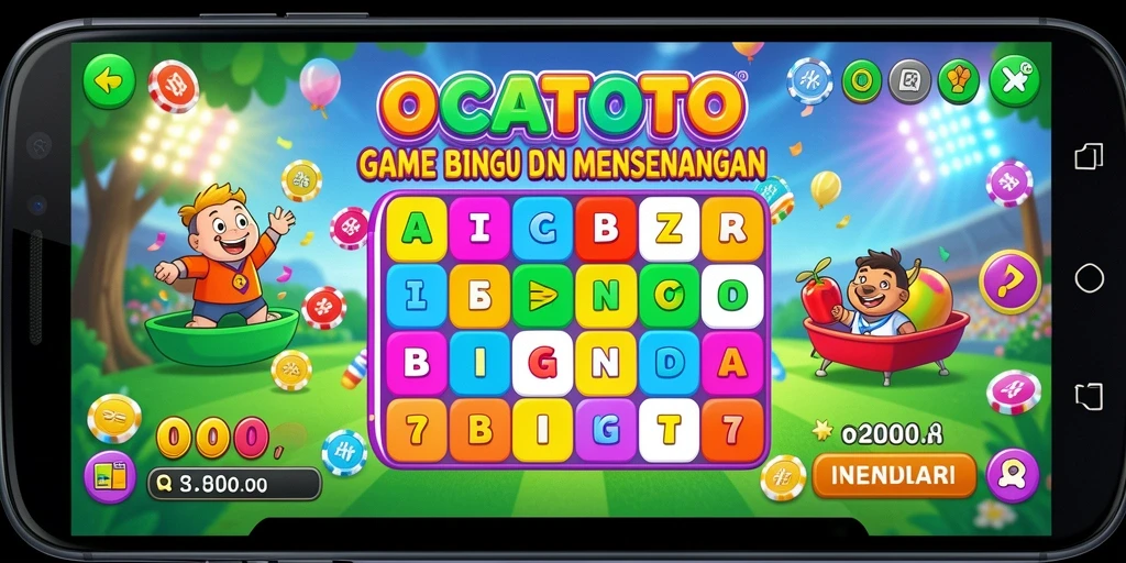 Tangkapan layar permainan OCATOTO yang menunjukkan momen seru saat bermain Bingo.