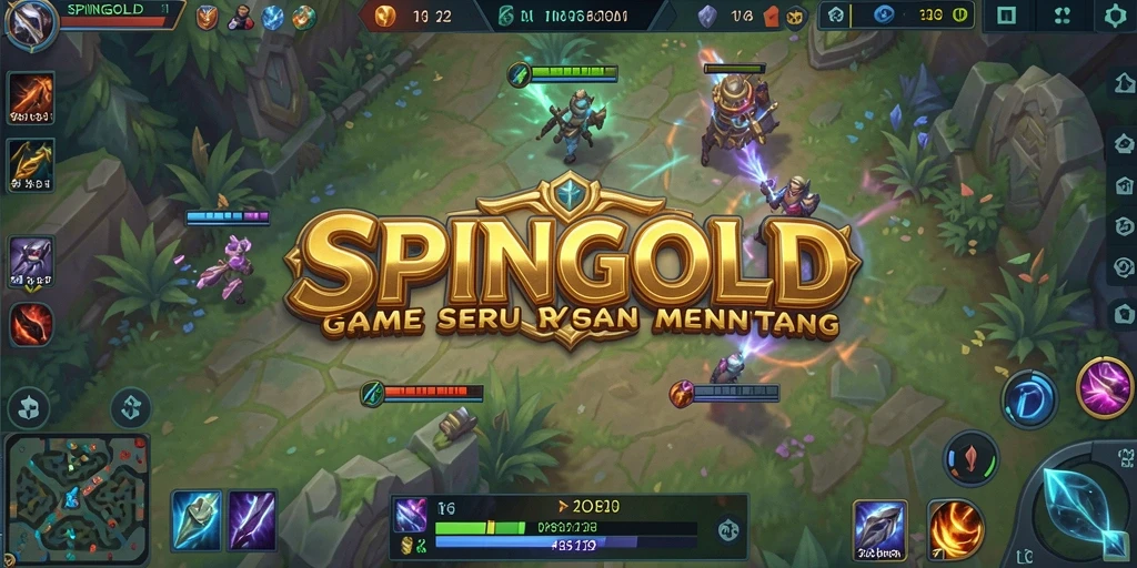 Tampilan gameplay SPINGOLD yang penuh aksi di arena pertempuran.