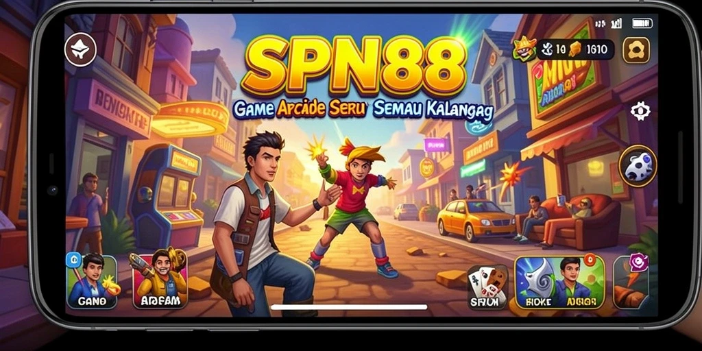 Tampilan gameplay SPN88 yang seru dan penuh warna.
