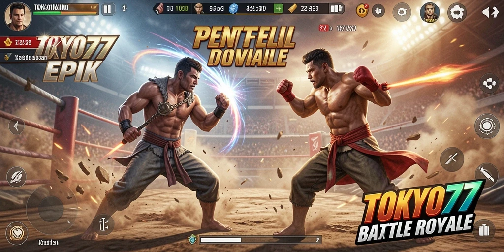 Gameplay intens Battle Royale di TOKYO77 dengan aksi mendebarkan.